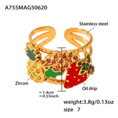 Cubic Zirconia Ladybug, Strawberry or Snake Ring