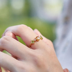 Nadine Minimalist Pavé Crystal Adjustable Ring