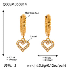 Gold-Tone Heart Charm Earring Designs