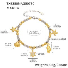 Cubic Zirconia Ladybug and Floral Charm Jewelry
