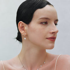 Camille Asymmetric Pearl Tassel Drop Earrings