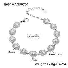 Cubic Zirconia Floral and Teardrop Bracelets