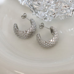 Textured Crosshatch Hoop Earrings