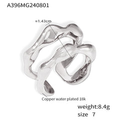 Sculptural Open Copper-Base Ring