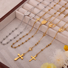 Geometric Cross or Disc Pendant Necklace