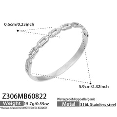 Cubic Zirconia Geometric Detail Bangle Bracelets