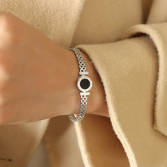 18K Gold-Plated Round Accent Link Bracelet