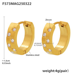 18K Gold-Plated Cubic Zirconia Huggie Hoop Earrings