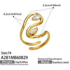 Cubic Zirconia Sculptural Open Rings