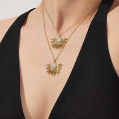 Sunburst Cubic Zirconia Pendant Necklace