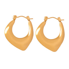 Rounded Teardrop Open-Hoop Earrings