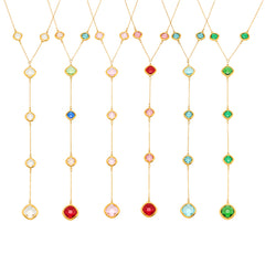 Faceted Glass Accent Long Necklace