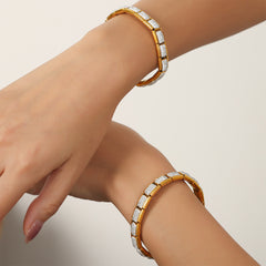Sparkling Rectangle Link Bracelet