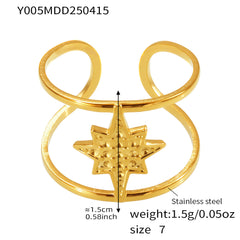 18K Gold-Plated Sculptural Open Ring Designs