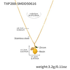 Lemon & Daisy Pearl-Look Necklace & Pendant