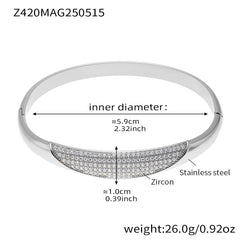 Cubic Zirconia or Openwork Bangle Bracelet