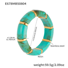 Color Resin Wide Stretch Bracelet