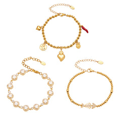 18K Gold-Plated Cubic Zirconia Charm Bracelet Designs
