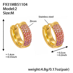 18K Gold-Plated Color Cubic Zirconia Hoop Earrings