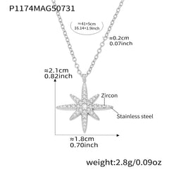 Sparkling Heart Y Necklace or Star Pendant Necklace