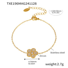 Cubic Zirconia Flower Necklace or Bracelet