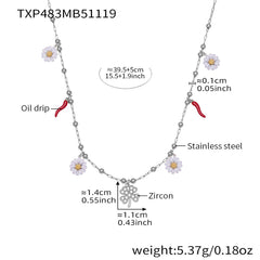 18K Gold-Plated Daisy Charm Necklace or Bracelet