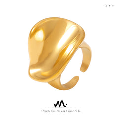 18K Gold-Plated Curved Statement Open Ring