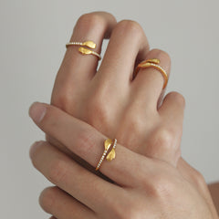 Hugging Hands Cubic Zirconia Open Ring