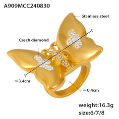Stone-Accent Butterfly Statement Ring