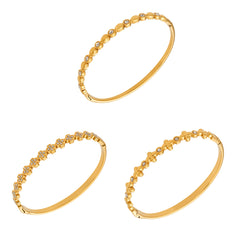 18K Gold-Plated Floral Sparkling Bangle Designs