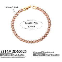 18K Gold-Plated Colored Cubic Zirconia Tennis Jewelry