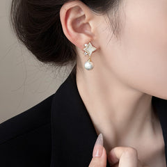 Camille Vintage-Inspired Pearl Pavé Stud Earrings