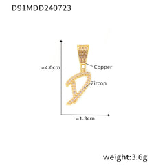 18K Gold-Plated Script Initial Charm Pendant