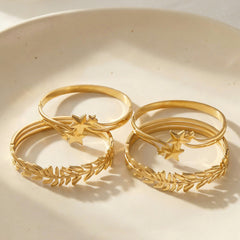 Leaf or Star Open Cuff Bracelet