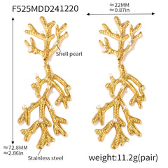 Gold-Tone Coral Branch Earrings