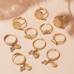 18K Gold-Plated Cubic Zirconia Open Ring Designs