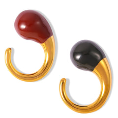 Enamel Teardrop Open Ring
