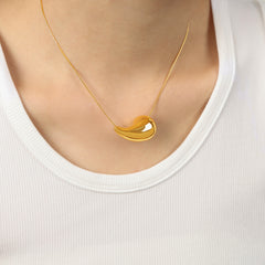 Sculptural Teardrop Pendant Necklace