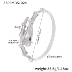 18K Gold-Plated Sculptural Animal Motif Bangle