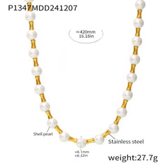 316L Stainless Steel Beaded Toggle Necklaces