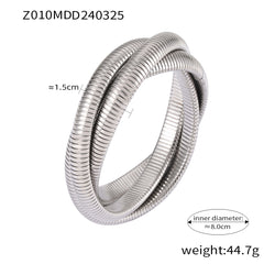 18K Gold-Plated Sculptural Open Bangle Designs
