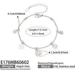 Cubic Zirconia Floral Charm Bracelet