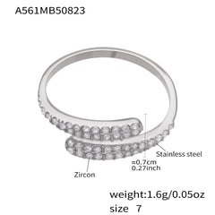 18K Gold-Plated Cubic Zirconia Open Band Rings