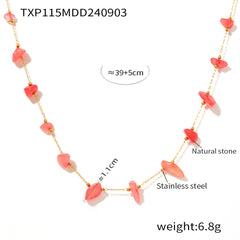 Natural Stone Station Necklace & Bracelet
