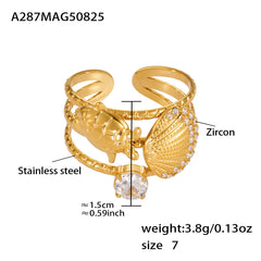 Cubic Zirconia Sculptural Open Ring Collection