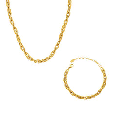 18K Gold-Plated Rope Chain Necklace or Bracelet