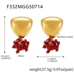 Faceted Glass Cluster Drop Earrings