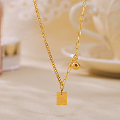 Gold-Tone Good Luck Tag Necklace