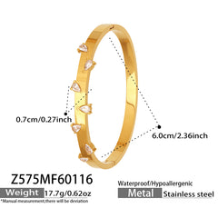 Cubic Zirconia Geometric Bangle Collection