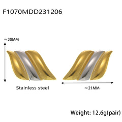 18K Gold-Plated Enamel Wing Stud Earrings